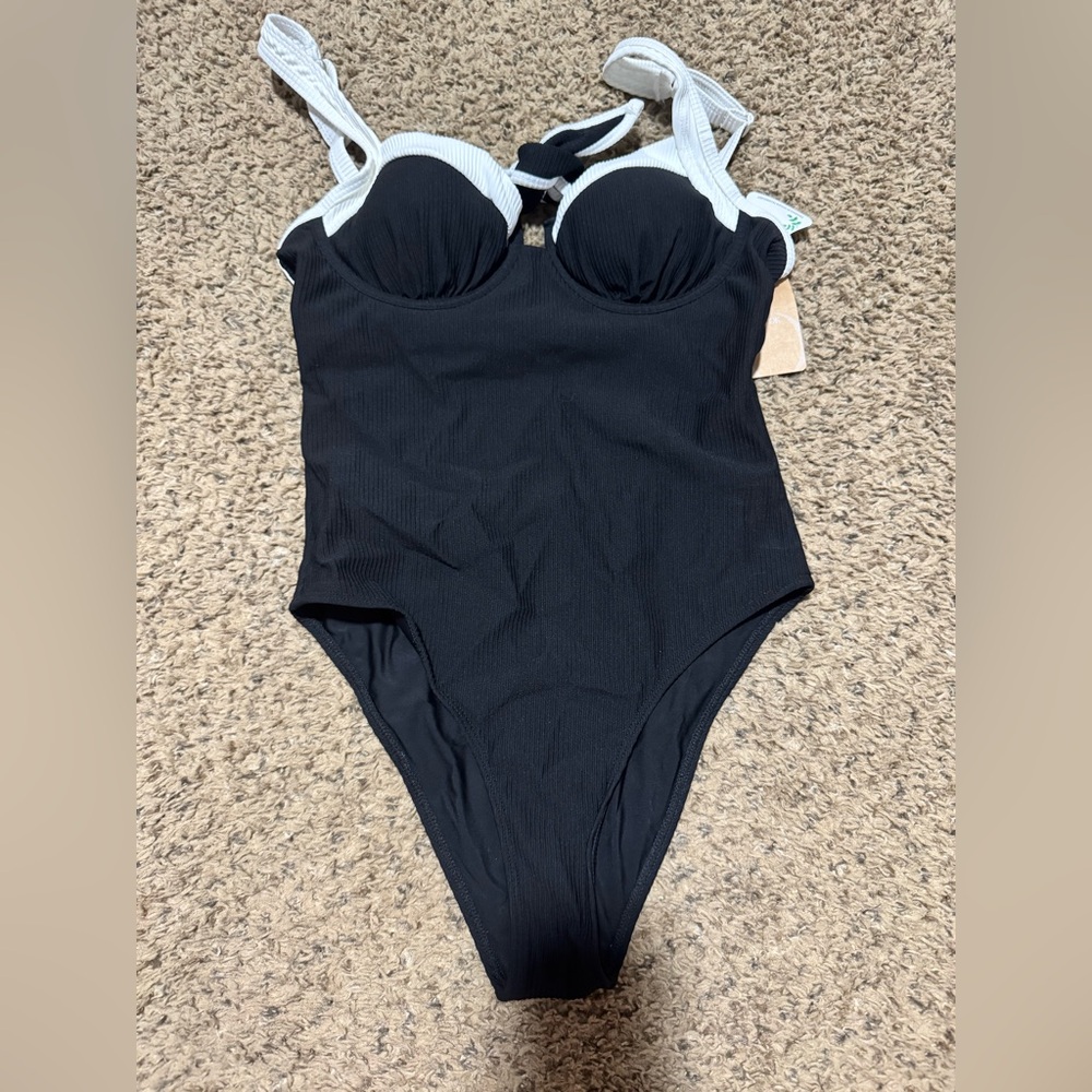 Black and White One-Piece Swimsuit